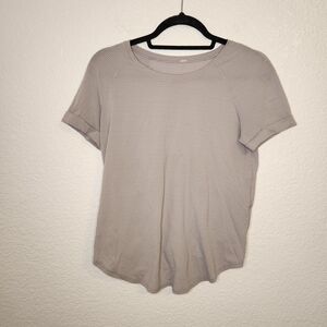 Lululemon Open Up Tie Back Tee HLAG heathered lavender grey S 4